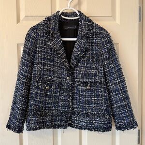 ❤️Zara Tweed Boucle Jacket Chanel Style❤️size Small
